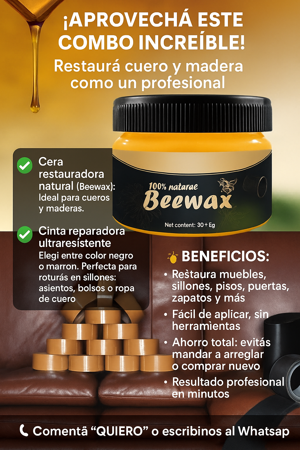 Combo Cuidado de cueros y madera